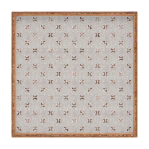 Little Arrow Design Co mud cloth cross stone rust Square Tray