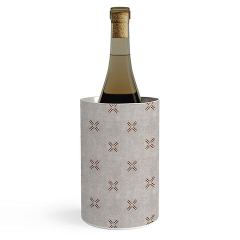 Little Arrow Design Co mud cloth cross stone rust Wine Chiller