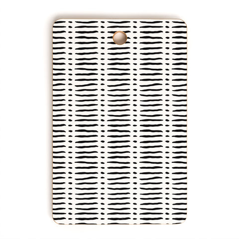 Little Arrow Design Co mud cloth dash black Cutting Board Rectangle