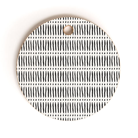 Little Arrow Design Co mud cloth dash black Cutting Board Round