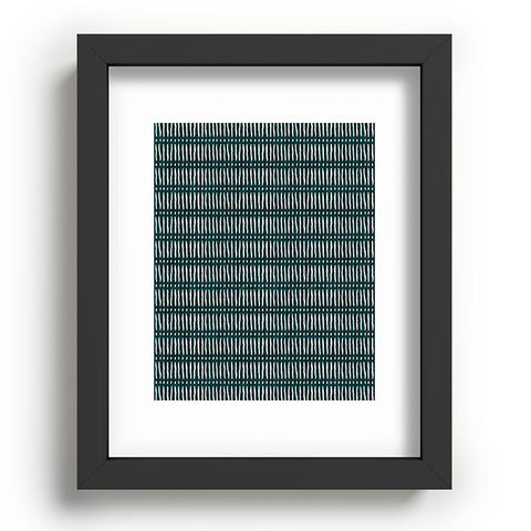 Little Arrow Design Co mud cloth dash dark teal Recessed Framing Rectangle