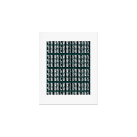 Little Arrow Design Co mud cloth dash dark teal Art Print