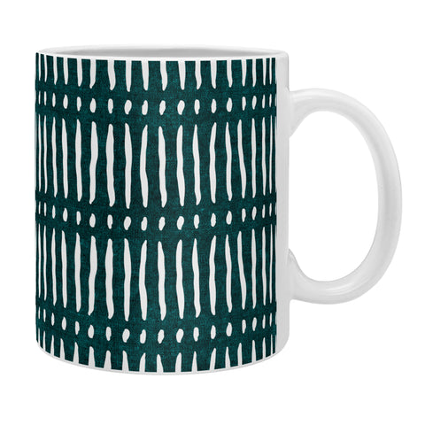 Little Arrow Design Co mud cloth dash dark teal Coffee Mug