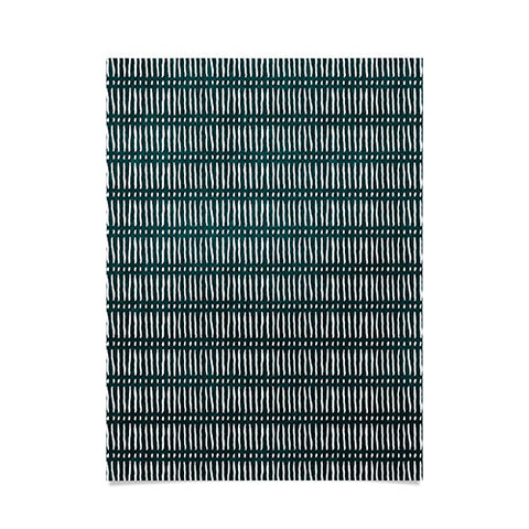 Little Arrow Design Co mud cloth dash dark teal Poster