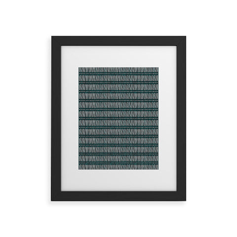 Little Arrow Design Co mud cloth dash dark teal Framed Art Print