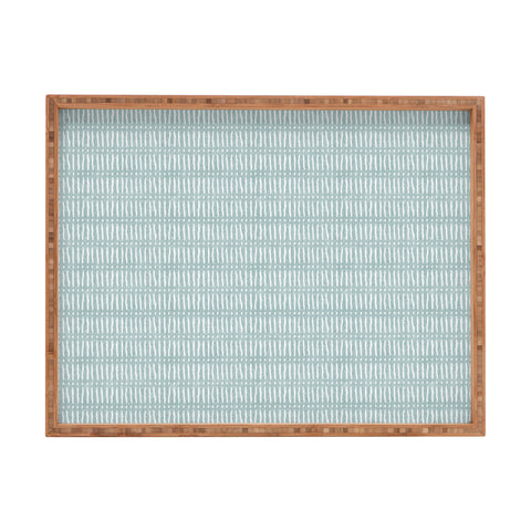 Little Arrow Design Co mud cloth dash dusty blue Rectangular Tray