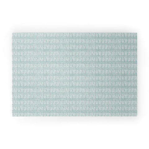 Little Arrow Design Co mud cloth dash dusty blue Welcome Mat