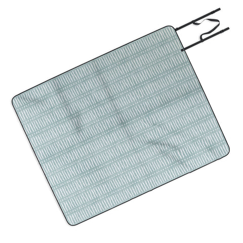 Little Arrow Design Co mud cloth dash dusty blue Picnic Blanket