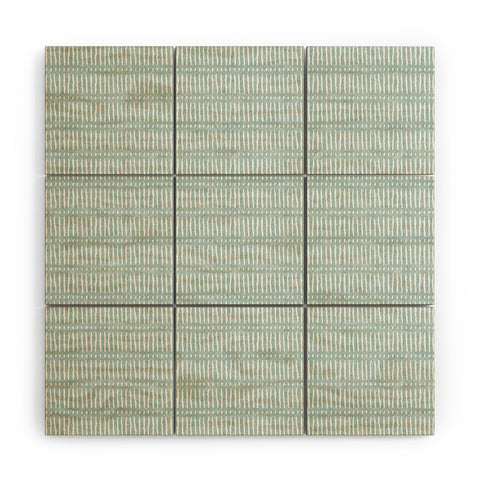 Little Arrow Design Co mud cloth dash dusty blue Wood Wall Mural