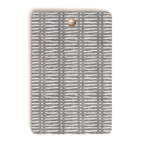 Little Arrow Design Co mud cloth dash gray Cutting Board Rectangle