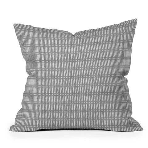 Little Arrow Design Co mud cloth dash gray Throw Pillow