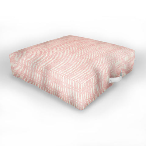 Little Arrow Design Co mud cloth dash pink Outdoor Floor Cushion