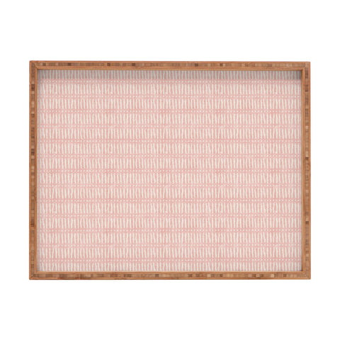 Little Arrow Design Co mud cloth dash pink Rectangular Tray