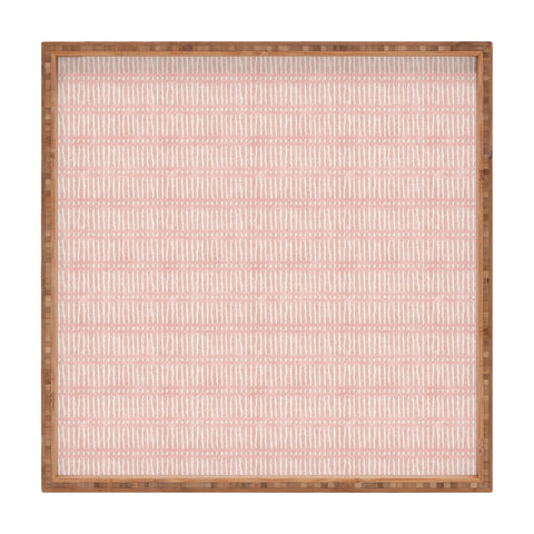 Little Arrow Design Co mud cloth dash pink Square Tray