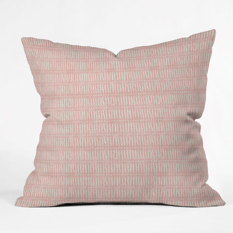 Little Arrow Design Co mud cloth dash pink Outdoor Throw Pillow