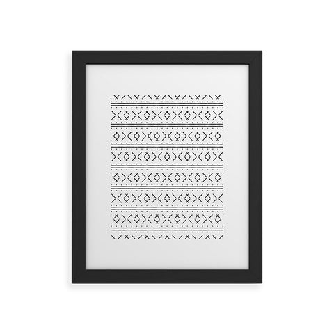 Little Arrow Design Co mud cloth stitch black Framed Art Print