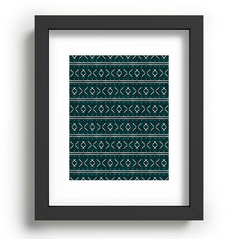 Little Arrow Design Co mud cloth stitch dark teal Recessed Framing Rectangle