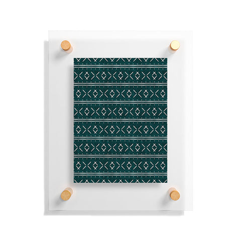Little Arrow Design Co mud cloth stitch dark teal Floating Acrylic Print