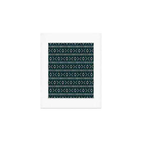 Little Arrow Design Co mud cloth stitch dark teal Art Print