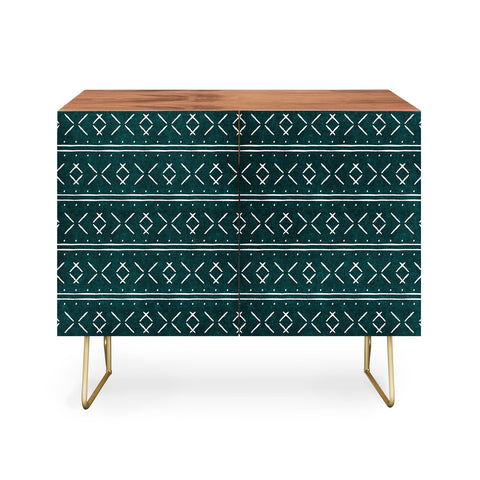 Little Arrow Design Co mud cloth stitch dark teal Credenza