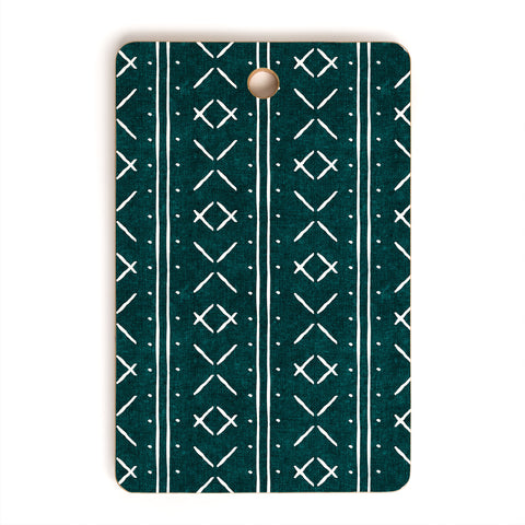 Little Arrow Design Co mud cloth stitch dark teal Cutting Board Rectangle