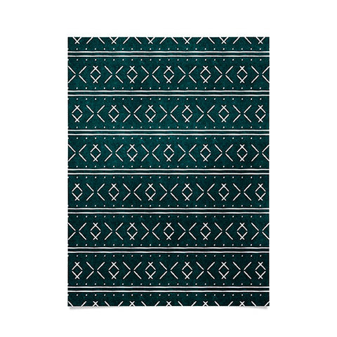 Little Arrow Design Co mud cloth stitch dark teal Poster