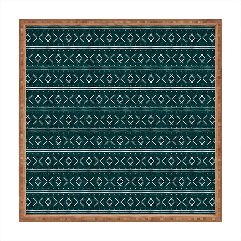 Little Arrow Design Co mud cloth stitch dark teal Square Tray