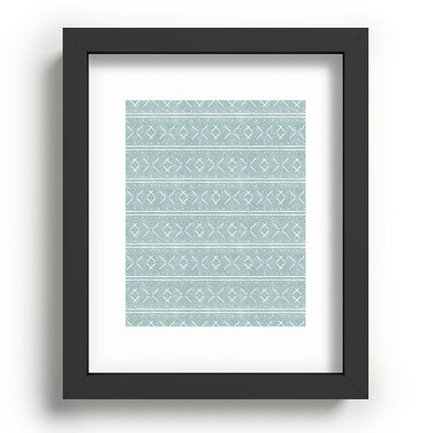 Little Arrow Design Co mud cloth stitch dusty blue Recessed Framing Rectangle