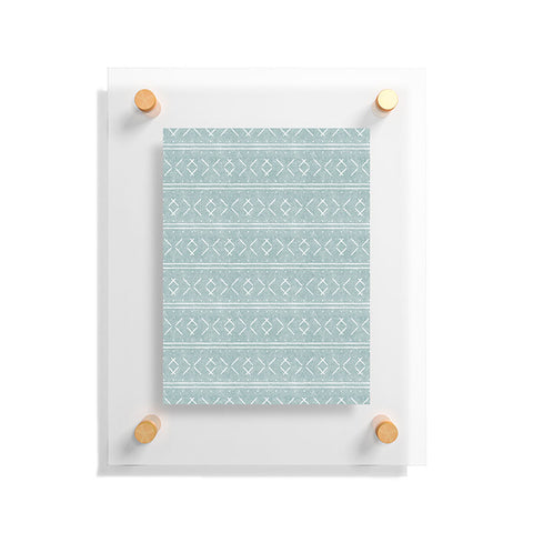 Little Arrow Design Co mud cloth stitch dusty blue Floating Acrylic Print