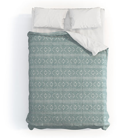 Little Arrow Design Co mud cloth stitch dusty blue Comforter