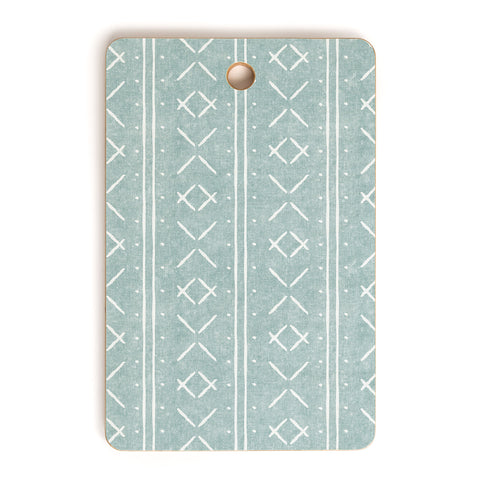 Little Arrow Design Co mud cloth stitch dusty blue Cutting Board Rectangle