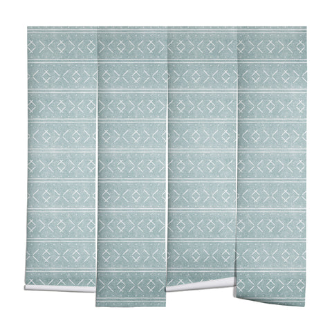 Little Arrow Design Co mud cloth stitch dusty blue Wall Mural