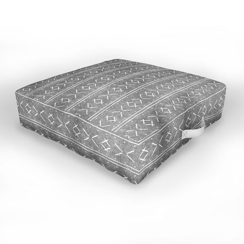 Little Arrow Design Co mud cloth stitch gray Outdoor Floor Cushion