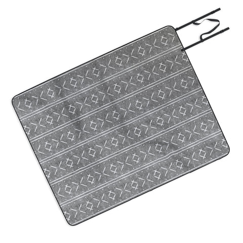 Little Arrow Design Co mud cloth stitch gray Picnic Blanket