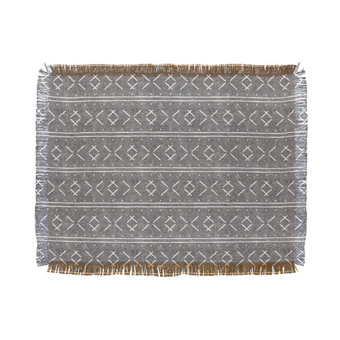 Little Arrow Design Co mud cloth stitch gray Throw Blanket