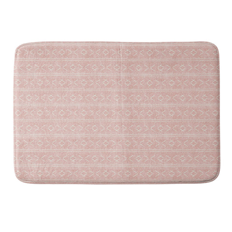Little Arrow Design Co mud cloth stitch pink Memory Foam Bath Mat