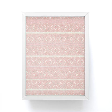 Little Arrow Design Co mud cloth stitch pink Framed Mini Art Print