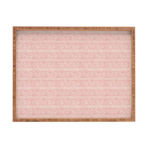 Little Arrow Design Co mud cloth stitch pink Rectangular Tray