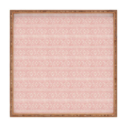 Little Arrow Design Co mud cloth stitch pink Square Tray