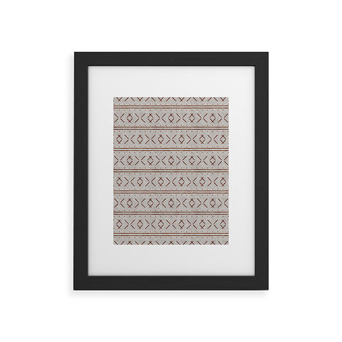 Little Arrow Design Co mud cloth stitch rust stone Framed Art Print