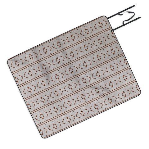 Little Arrow Design Co mud cloth stitch rust stone Picnic Blanket