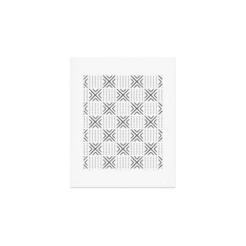 Little Arrow Design Co mud cloth tile black Art Print