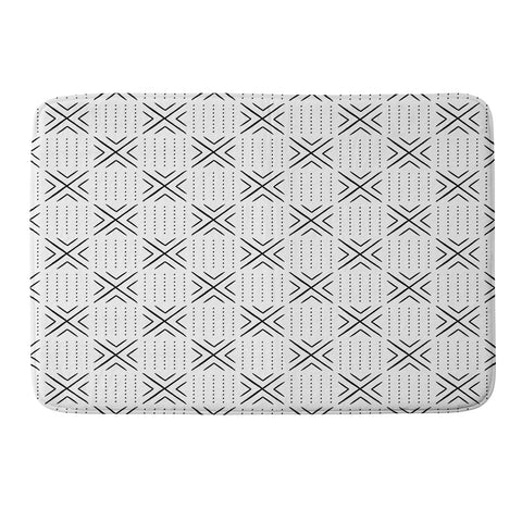 Little Arrow Design Co mud cloth tile black Memory Foam Bath Mat