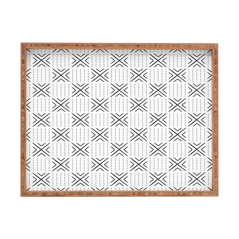 Little Arrow Design Co mud cloth tile black Rectangular Tray