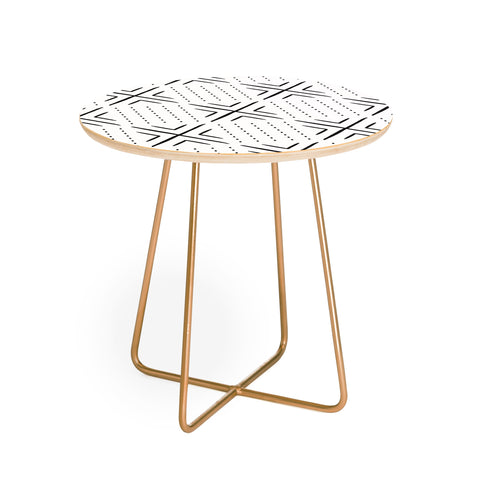 Little Arrow Design Co mud cloth tile black Round Side Table