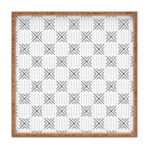 Little Arrow Design Co mud cloth tile black Square Tray