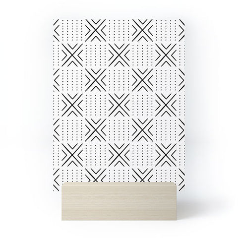 Little Arrow Design Co mud cloth tile black Mini Art Print