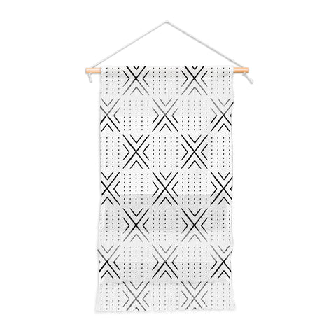 Little Arrow Design Co mud cloth tile black Wall Hanging Portrait