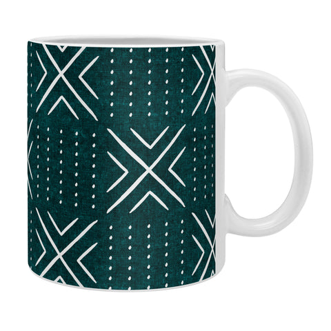 Little Arrow Design Co mud cloth tile dark teal Coffee Mug