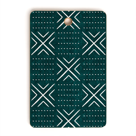 Little Arrow Design Co mud cloth tile dark teal Cutting Board Rectangle